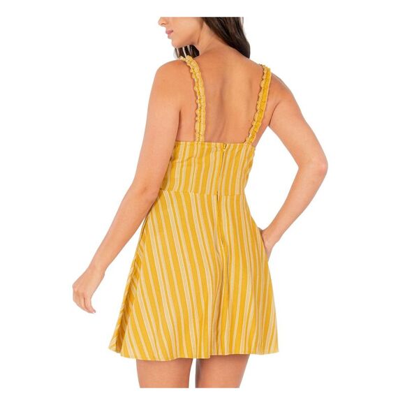 SPEECHLESS Womens Yellow Tie Sleeveless Mini Fit + Flare Dress XS - Picture 2 of 4